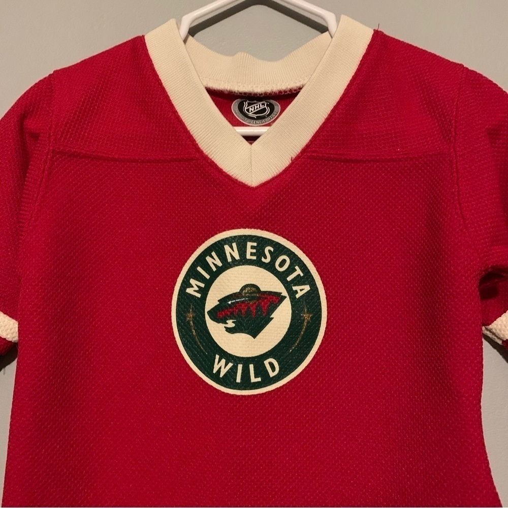 NWT. NHL Minnesota Wild Kids Red Hockey Jersey - Picture 3 of 5